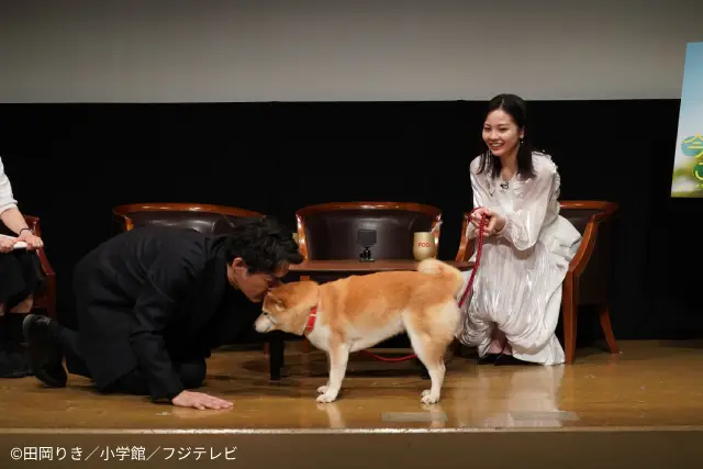 安田顕、新谷ゆづみ、柴犬のポン太も登壇！「今日のさんぽんた」完成発表イベントが開催